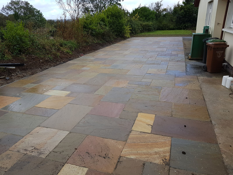Paving, Indian sandstone, landscaping galway